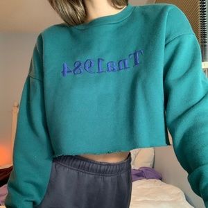 TNA crewneck sweatshirt -green with blue lettering